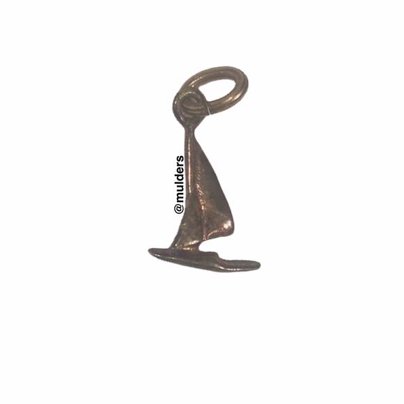 Vintage Nautical Sailor Boat Nautical SS Sailboat Charm or Pendant - Picture 1 of 6